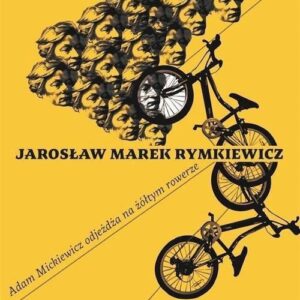 Adam Mickiewicz odjeżdża na żółtym rowerze