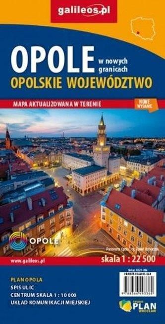 Mapa Województwo opolskie. Opole w nowych granicach. Skala 1: 22 500