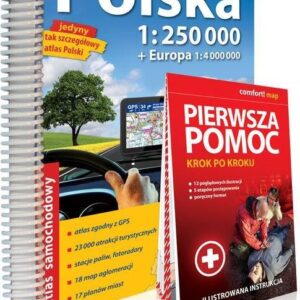 Polska atlas samochodowy 1:250 000 + Pierwsza pomoc - krok po kroku - ilustrowana instrukcja