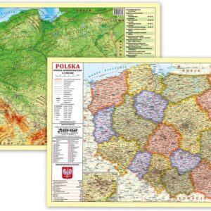Polska fizyczno-administracyjna mapa - podkładka na biurko