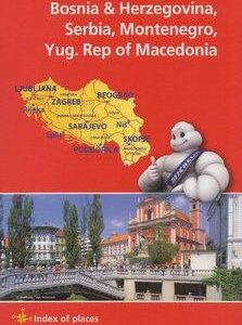 Słowenia Chorwacja Bośnia i Hercegowina Serbia Czarnogóra Macedonia mapa 1:1 000 000 Michelin