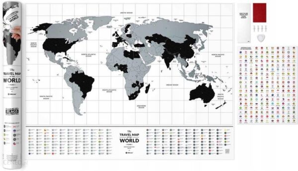 Świat Mapa zdrapka Travel Map Flags World